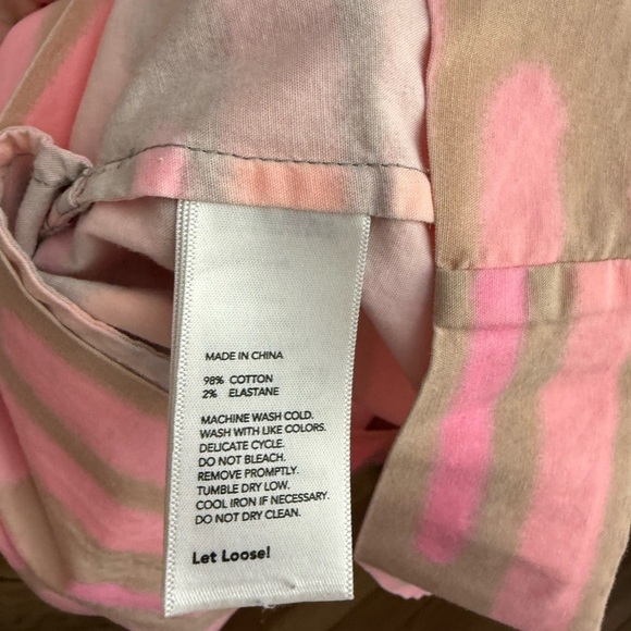 Kate Spade Saturday Size 4 Pink & Tan Striped Cotton Sleeveless Mini Dress - Picture 6 of 6